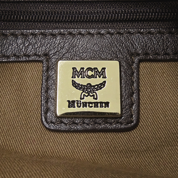 MCM Logo Gram Shoulder Bag Brown - Picture 6 of 16